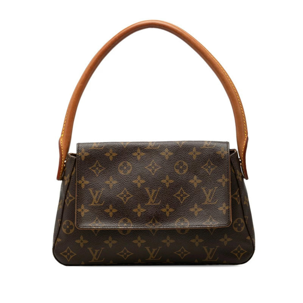 Louis Vuitton Monogram Looping Hobo Bag Handbag Brown Leather